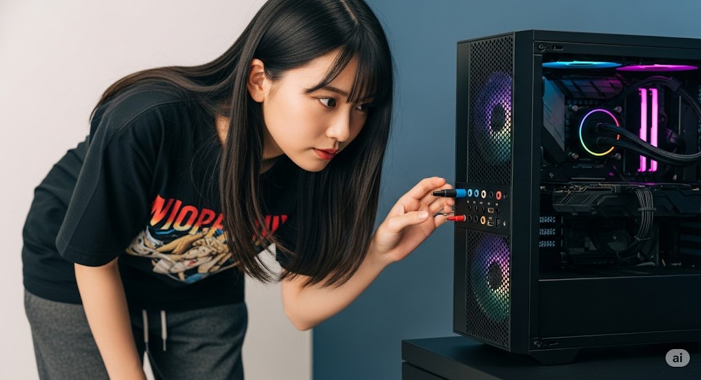 イヤホンジャックは前面と背面にある